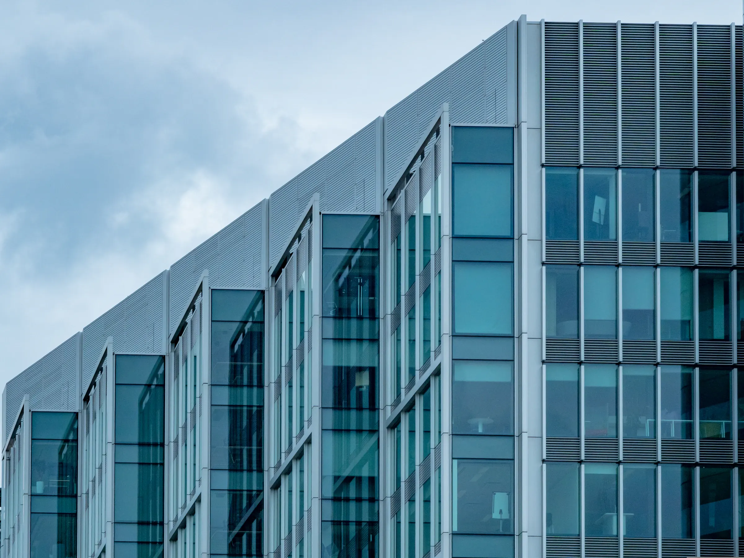 Modern glass office building exterior