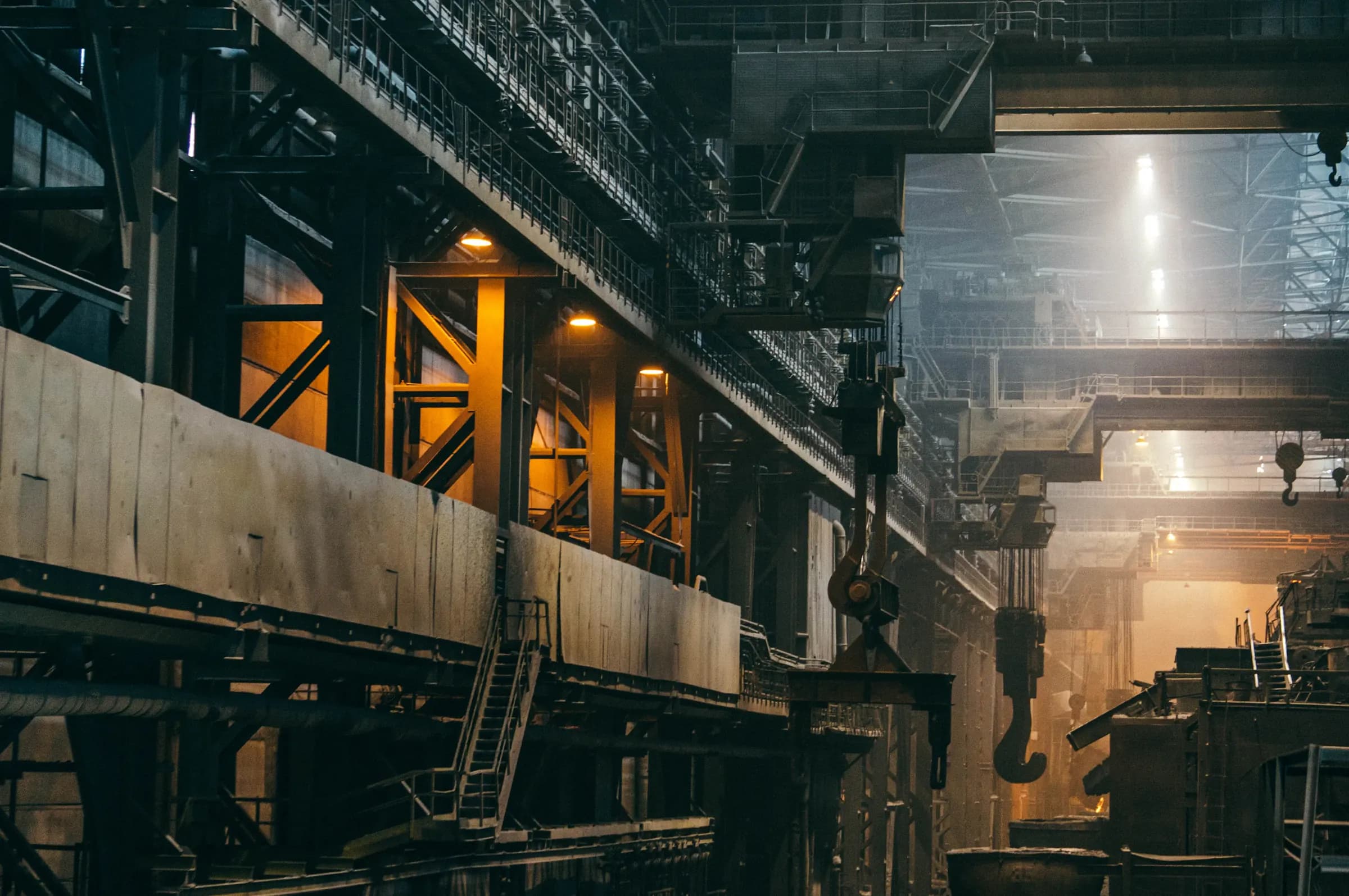 Interior of a large industrial manufacturing facility